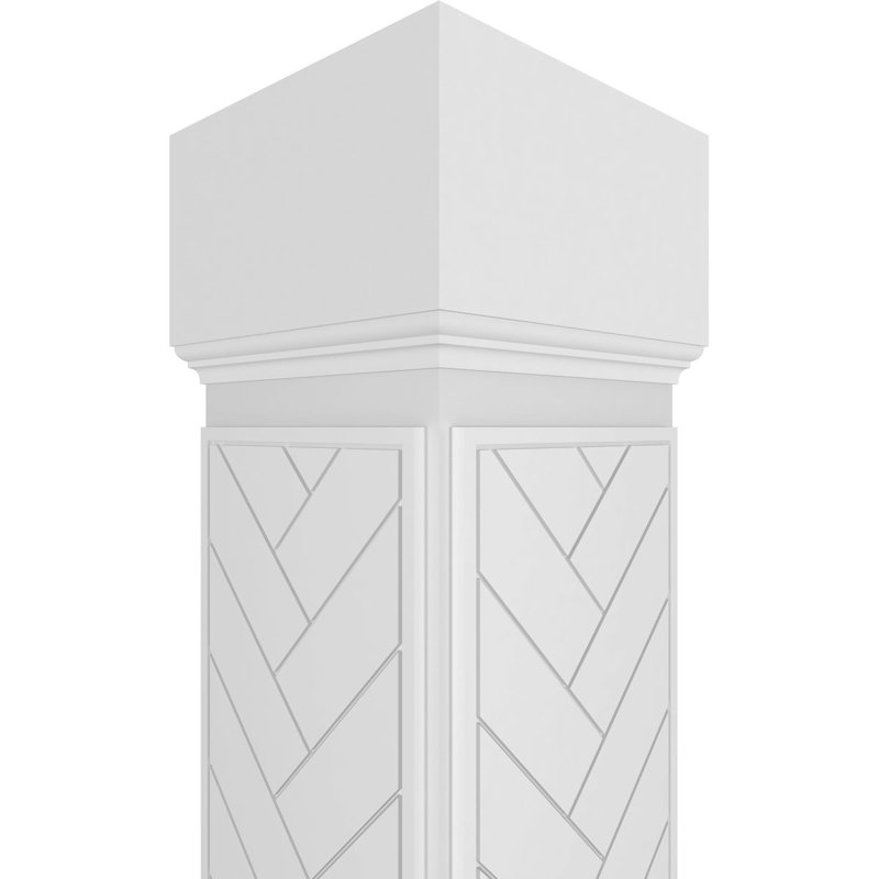 Craftsman Classic Herringbone Modern Square Non-Tapered with Mission Capital & Mission Base Fr colonne
