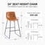  Tabourets de bar modernes en cuir synthétique avec siège rembourré et siège d'îlot de cuisine à hauteur de comptoir, ensemble de 2-128872966-105760169-105760167
