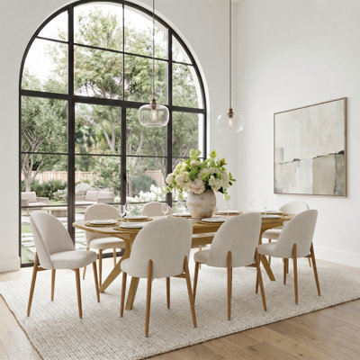 9-Piece Extendable Oak Dining Set