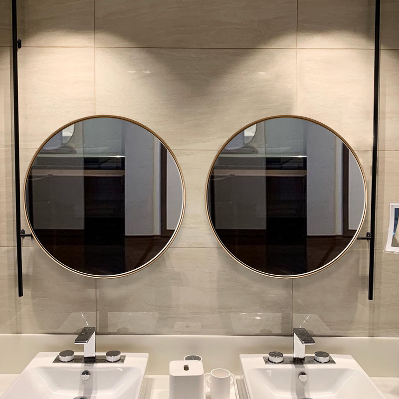 Miroir de salle de bain moderne moderne, Doré, 30 po x 30 po