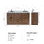 Meuble-lavabo double en bois massif de 66 po avec plateau en marbre de Carrare de 1,5 po Thornaby-1042761708-1047605995