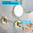 8 Inch Led Wall Mount Two-sided Magnifying Makeup Vanity Mirror,12 Inch Extension Chrome Finish 1X/3X Magnification Plug 360 Degree Rotation Waterproof Button Shaving Mirror-1272130192