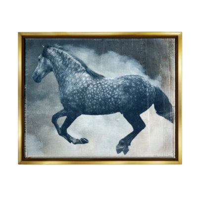 Art mural rétro sur toile flottant Union Rustic Blue