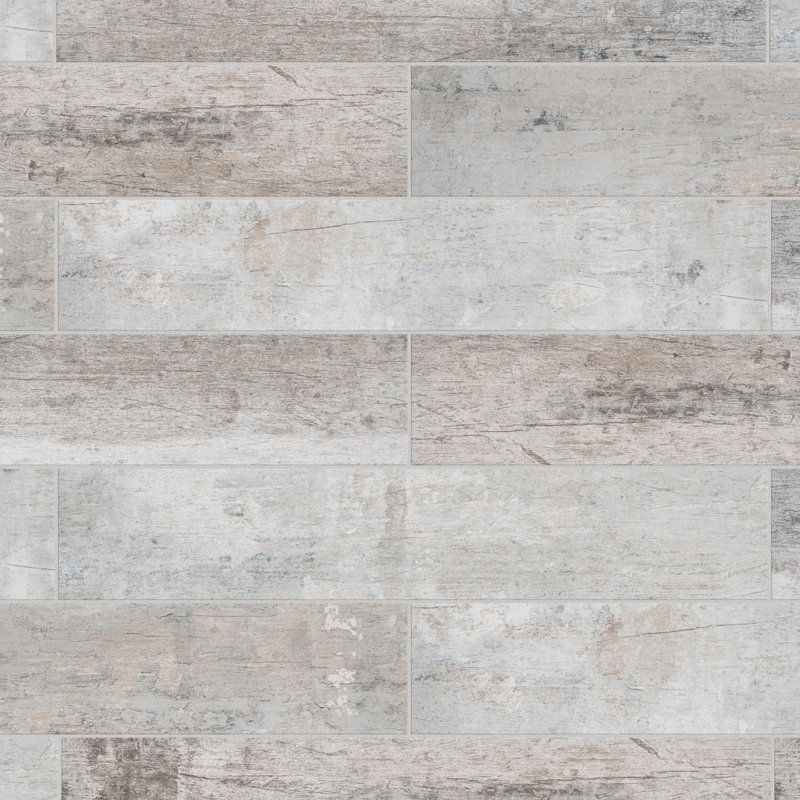 Carreau de sol et mural en porcelaine d'aspect bois 6 po x 32 po Cava, Fino