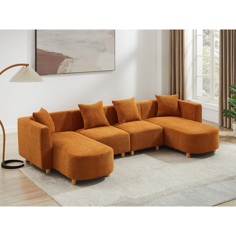 Canapé modulaire rembourré Modern, Polyester curry