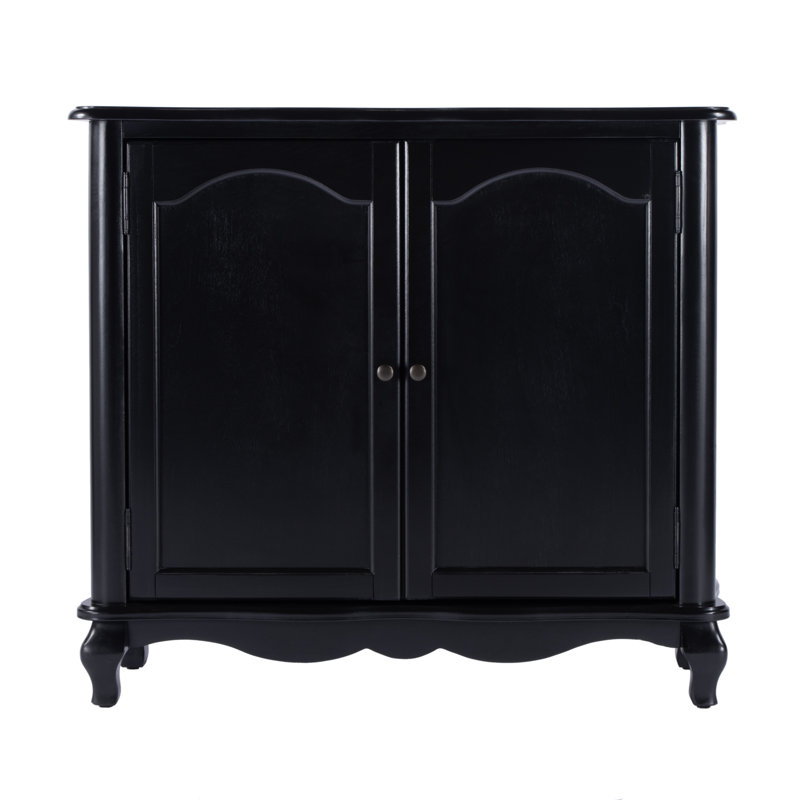 Black Traditional Accent Cabinet with Adjustable Shelving