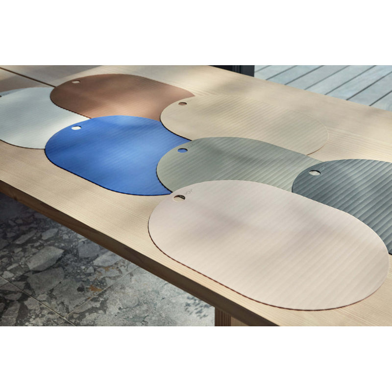 Ribbo Oval Placemat Set, Caramel