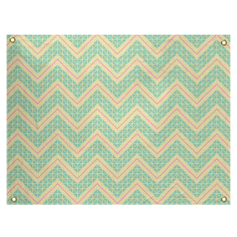 Tapisserie Stephenie, H 26 po x l 36 po, Vert, rose et jaune
