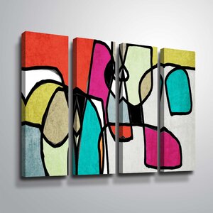 Makris 'Vibrant Colorful Abstract IV' Rectangle Graphic Art Print Multi-Piece Image on Canvas