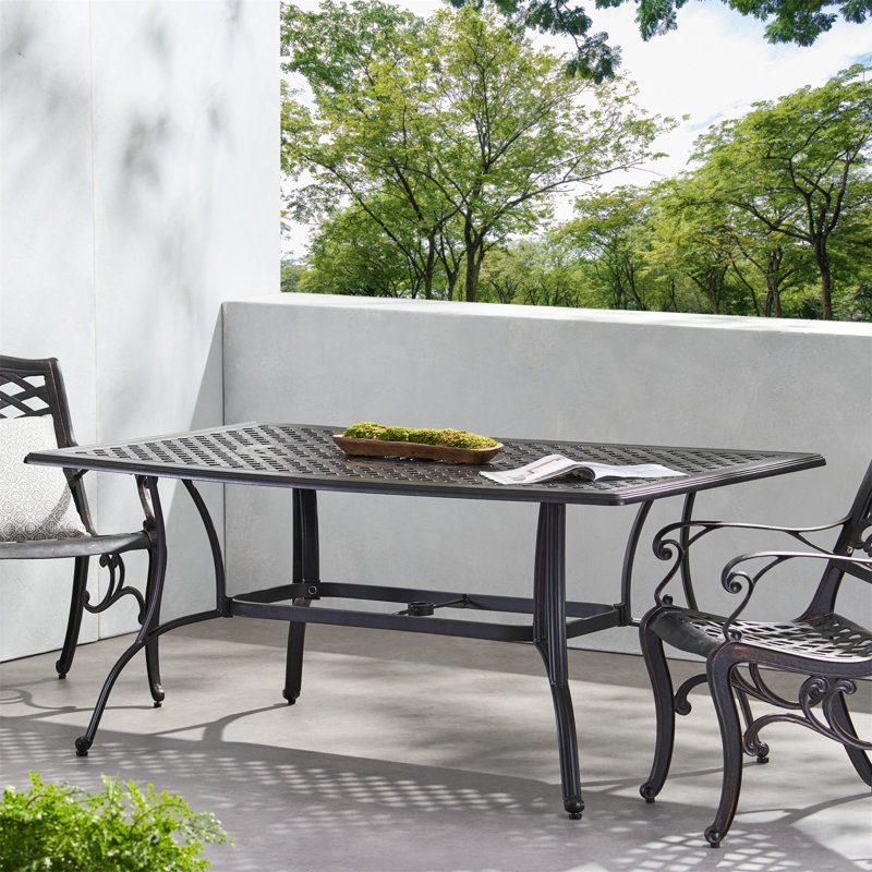 Outdoor Cast Aluminum Rectangular Dining Table