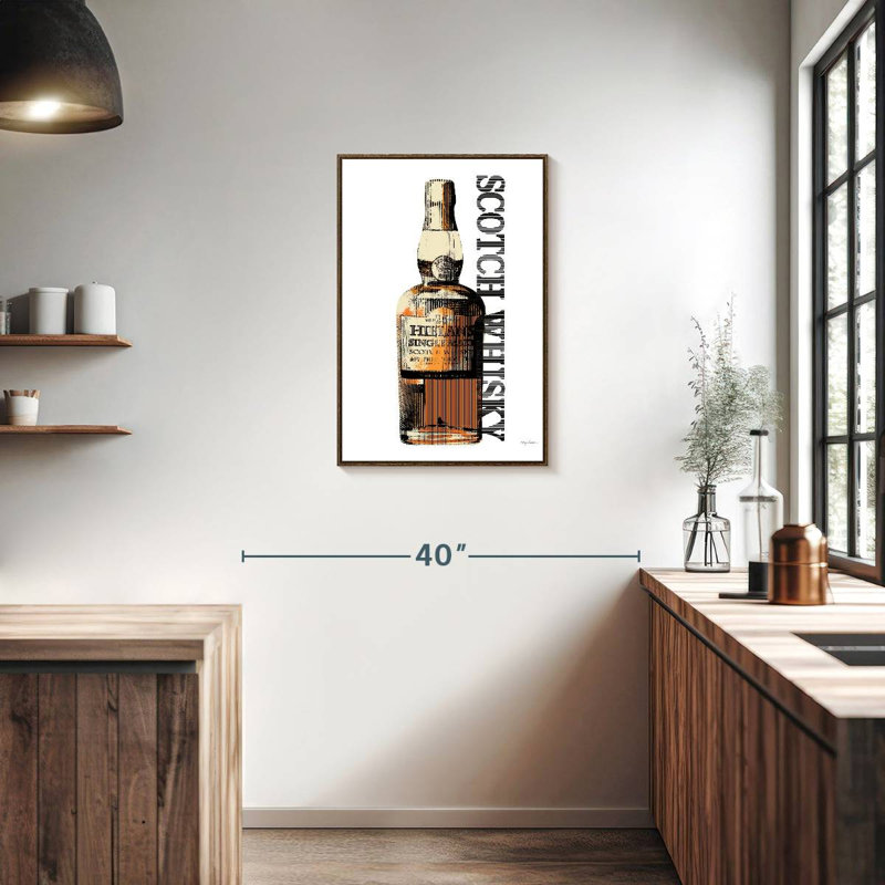 Scotch whisky, Cadre flottant noyer, 21 po x 31 po