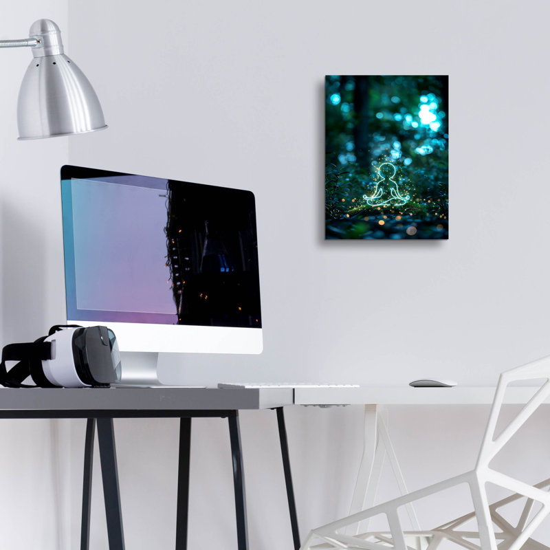 Art mural en verre Ebern Designs «Serenity» par r3darch0n, H 16 po x l 12 po x P 0,13 po