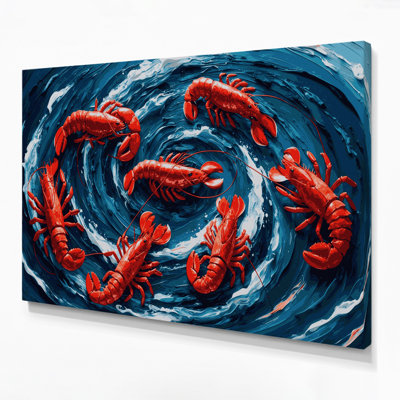 Art mural sur toile, "Nautical Lobsters"
