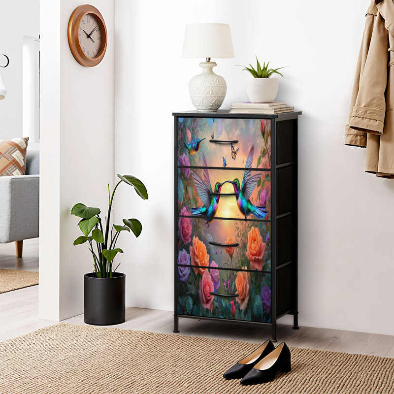 Commode pour commode de chambre à coucher pour commode Ethereal Sunset Hummingbirds Lifelike Roses
