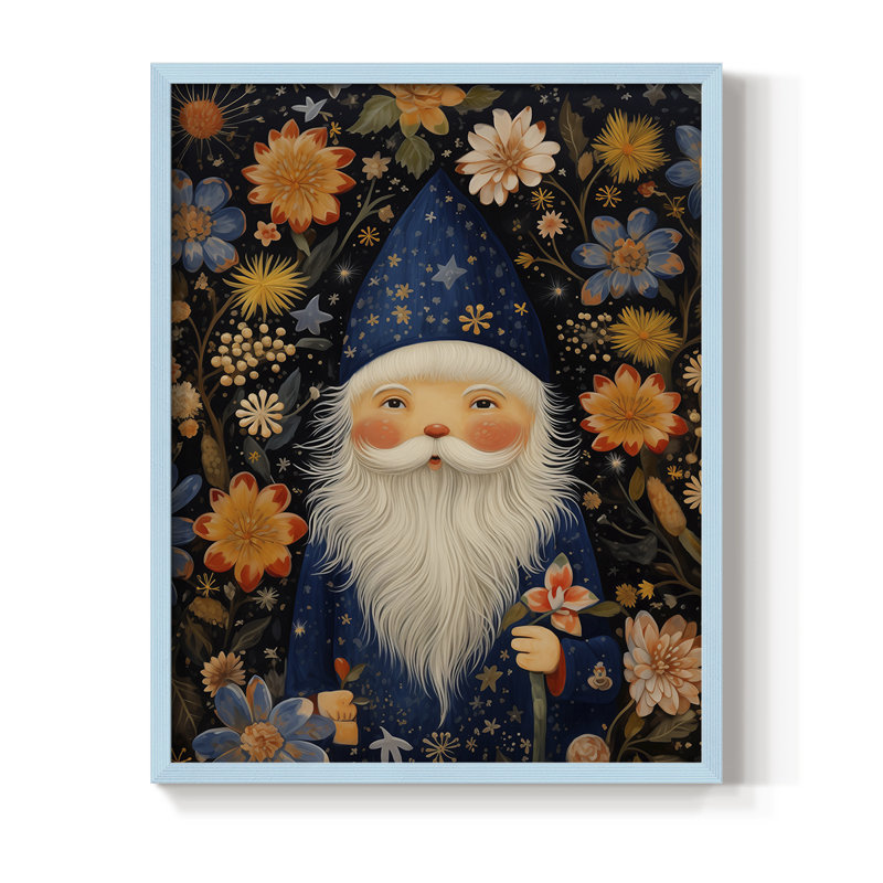 «Christmas Holiday Art DCL III», reproduction encadrée - bois massif, Bleu, H 11 po x l 9 po