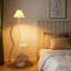 Creamy Pleated Marble Floor Lamp With Tray And 3-color Light For Reading