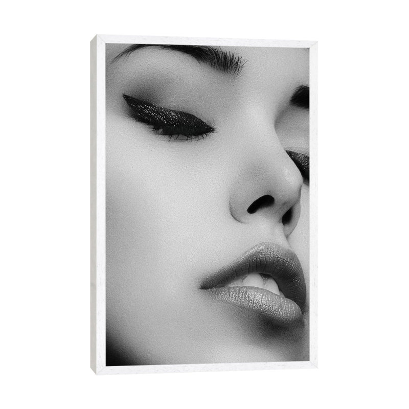 Face I - Print on Canvas, White Framed, 66.04cm H x 45.72cm W x 3.81cm D