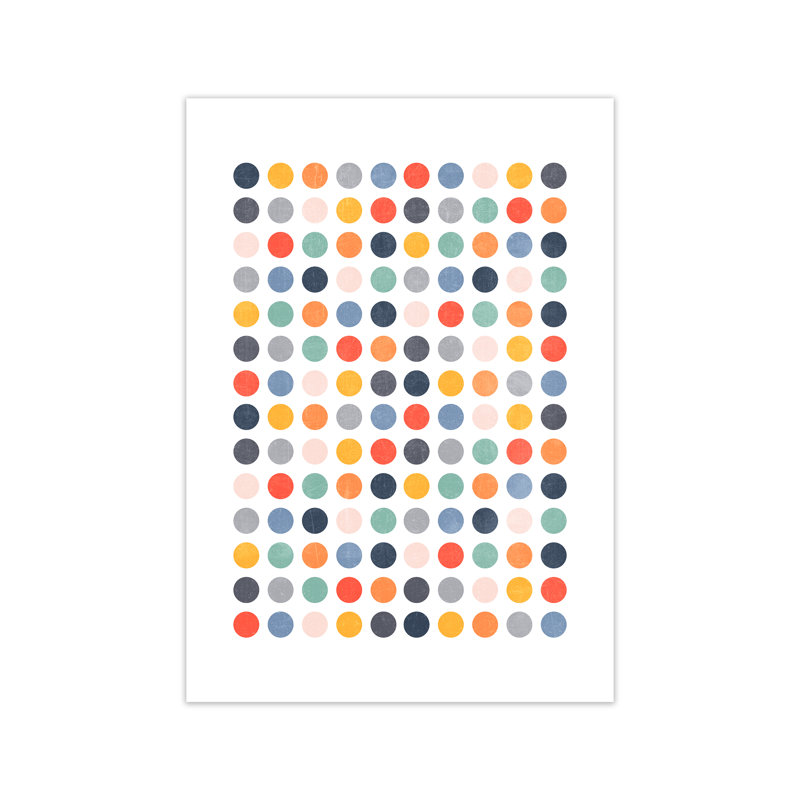 Scandinavian Dots Artwork Original - Print, 42cm H x 30cm W x 1cm D, No Frame