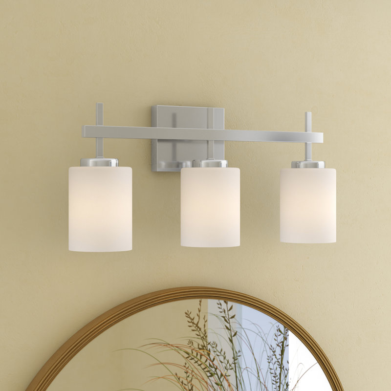 3-Light Dimmable Steel Vanity Light, Polished Chrome