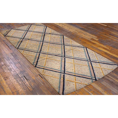 Petit tapis crocheté en laine antique American