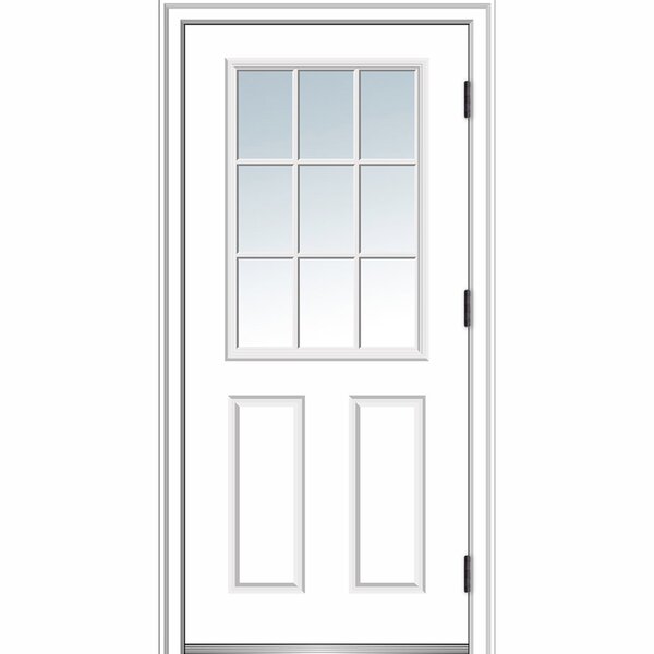 Verona Home Design Clear Glass Primed Steel Prehung Front Entry Door ...