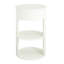 Table d'appoint ronde d'intérieur en métal à 3 niveaux avec armoire à porte coulissante, blanc mat-2135773014