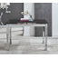 Tierra Modern Glass & Metal Extendable Dining Table Set & 4 Luxury Faux Leather Dining Chairs-1675589804