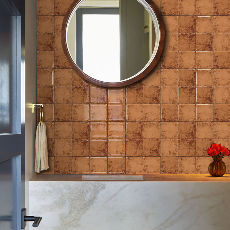 Peel And Stick Backsplash Tile, 12'' X 12'' Square Mosaic 3D Adhesive Stick On Wall Tiles,10-Sheet