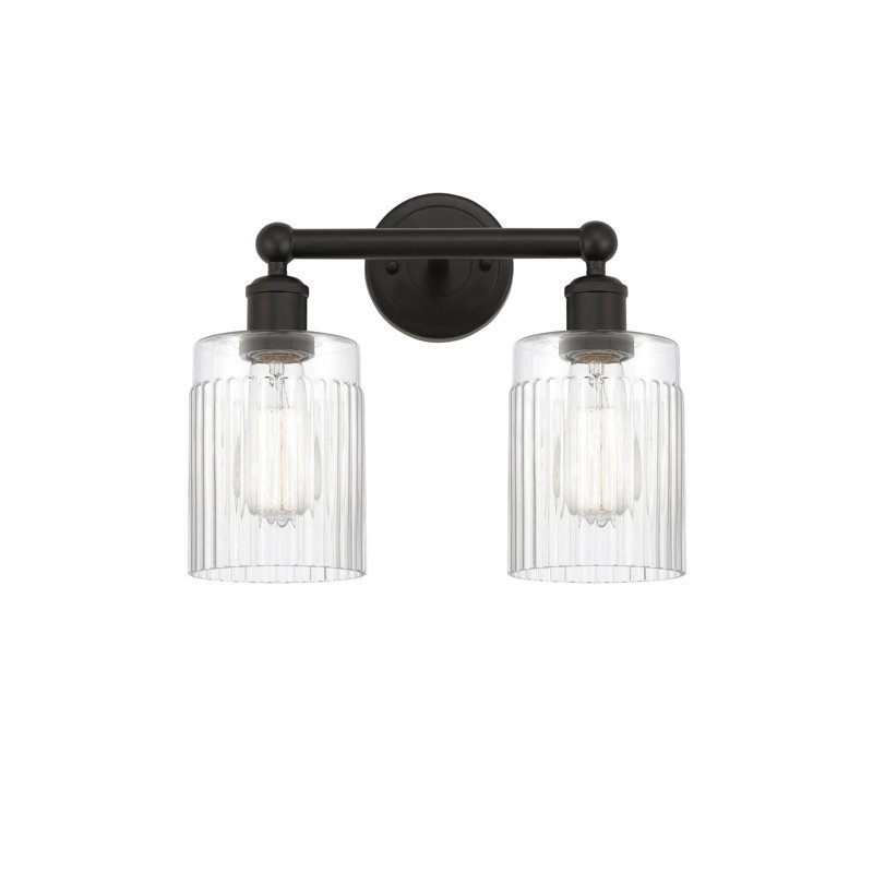 Kamena 13.5" W 2-Light Dimmable Vanity Light, Clear, Oil Rubbed Bronze