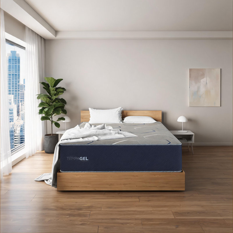King Size Lux Firm Bed Frame, Blue Finish, Foam Construction 12 Inch Height Fits Standard King Bedroom Spaces