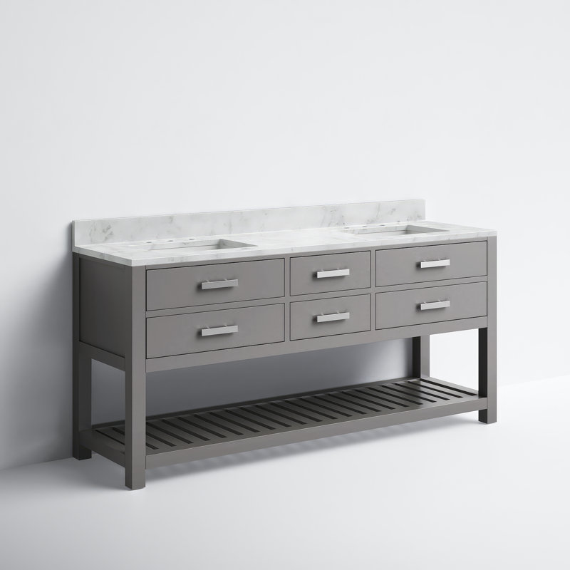 Ensemble de meuble-lavabo double 72 po Cronin, Gris cachemire