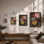 Five Blooms Botanical - Framed Print-1794553159-1794553161