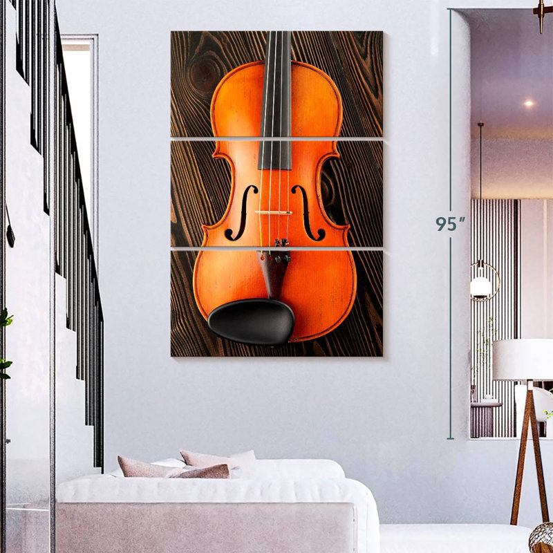 Abarca, violon sur table en bois, H 74 po x l 48 po