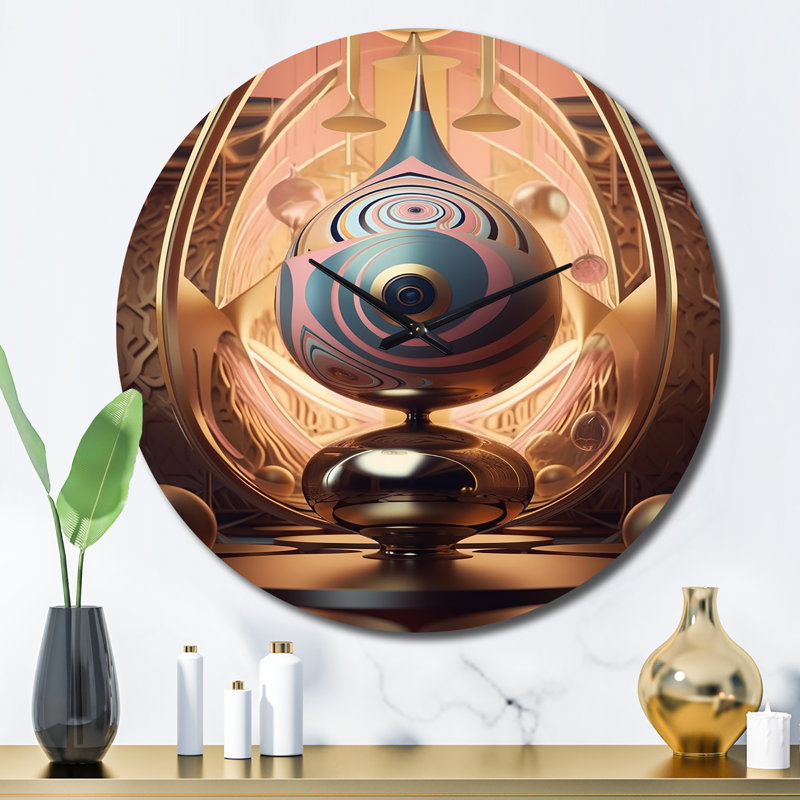 Eye of the Times - Horloge murale abstraite futuriste minimaliste III, Grand