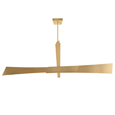 72-Inch Integrated LED Chandelier – Brass Modern Pendant with Adjustable Color Temperature