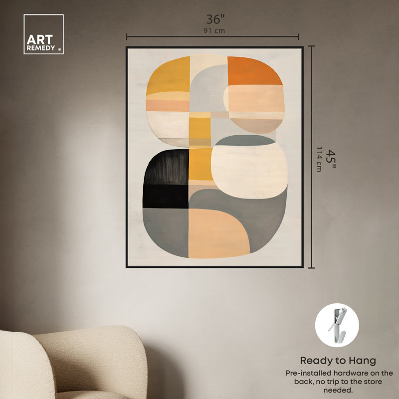 «Soft Spot 2 Boho Neutral Abstract» par Art Remedy, Cadre noir, H 21 po x l 17 po