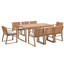 Iwar 8 - Person Acacia Solid Wood Patio Dining Set Rectangular Table with Cushions Included-317508627