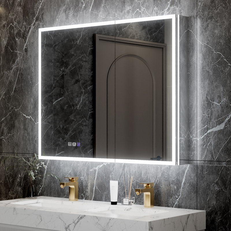 Premium LED Mirror Cabinet with 3 Lighting Modes, Fog-Free, Power-Off Memory, Adjustable Shelves, ETL Certified –32" H x 40" W, 32" H x 48" W Sizes