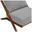 Élégant fauteuil d'appoint en chenille grise avec coussin en mousse et structure en bois d'hévéa brun-134540766