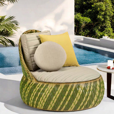 Chaise longue en rotin Lilijana PE