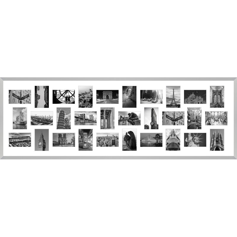 Iyre Wood Picture Frame with Mat, Silver