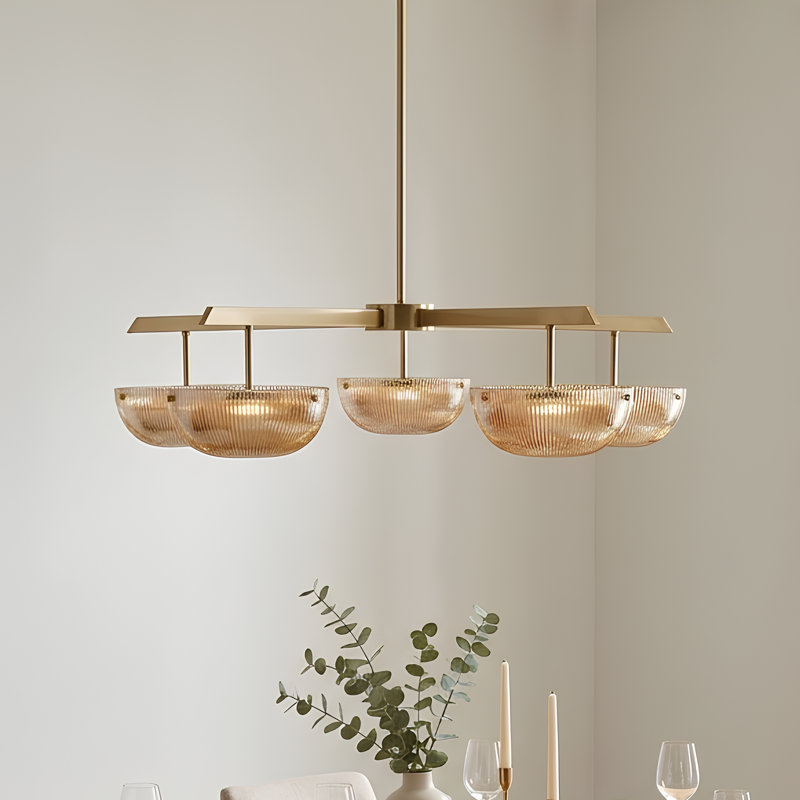 Hubbard Chandelier, Noble Brass, 5