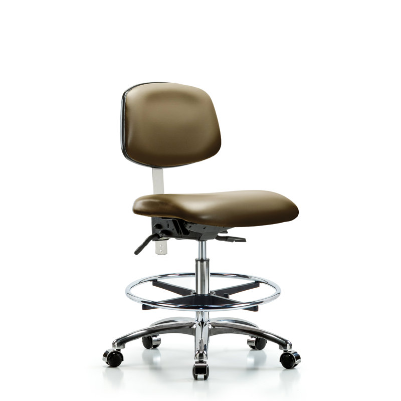 Dimitrina Vinyl Task Chair, Taupe