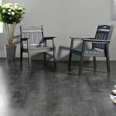 Chaises de salle à manger durables en PEHD, conception noire moderne pour l'extérieur