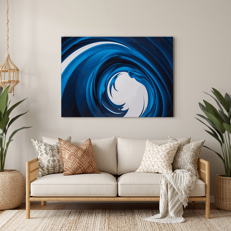 Gradient abstrait 12, art mural en métal bleu, H 12 po x l 18 po