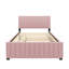 Lit plateforme double en velours avec lit gigogne-1329341007