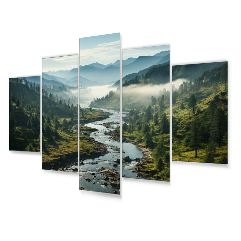 «USA Great Smoky Mountains Landscape III», ensemble de reproductions d'art en métal États-Unis