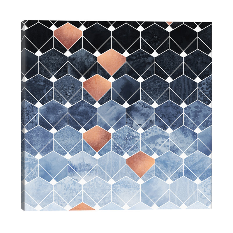 Copper Diamonds by Elisabeth Fredriksson - Print on Canvas, 45.72 cm H x 45.72 cm W x 1.91 cm D, No Frame