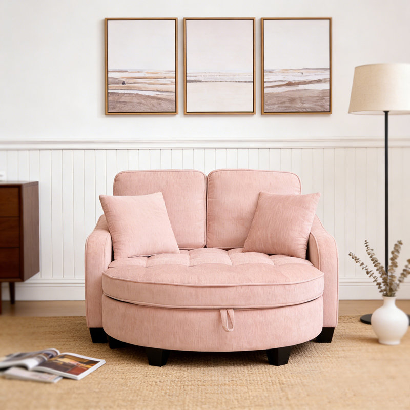 Two-seater sofa with 2 pillows, Pink