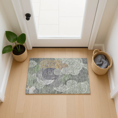 Machine Washable Indoor/Outdoor Hovey ACN2267 Geometric Rug